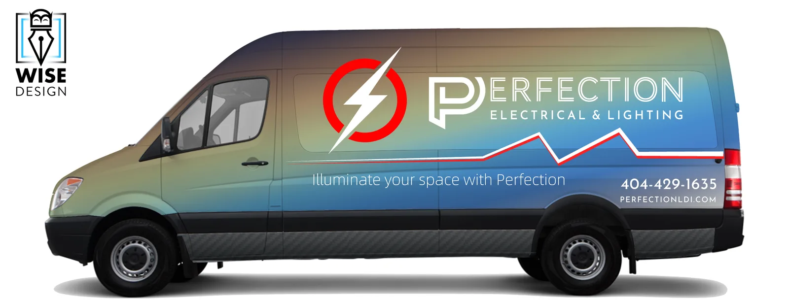 Perfection Electrical sprinter wrap layout proof, driver side